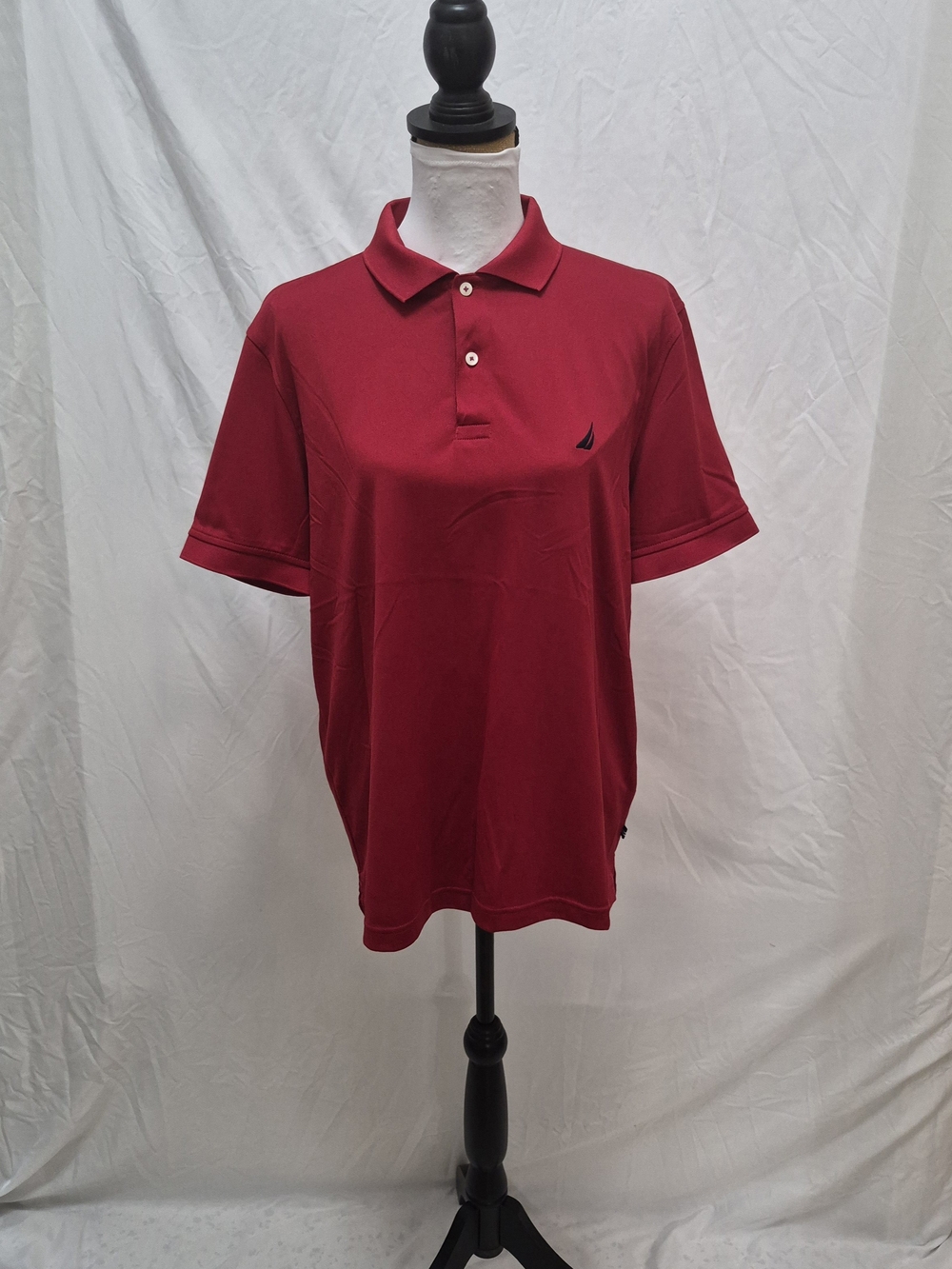 Nautica Men's Deep Red Short-Sleeve Polo